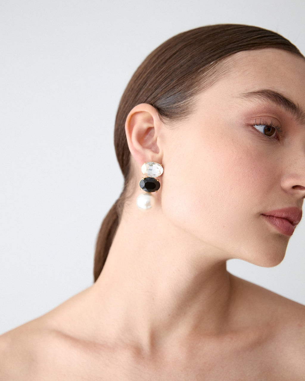 Pendientes de cristal y perlas