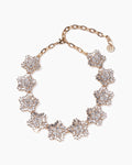 Collar de copo de nieve de cristal color gold; clear