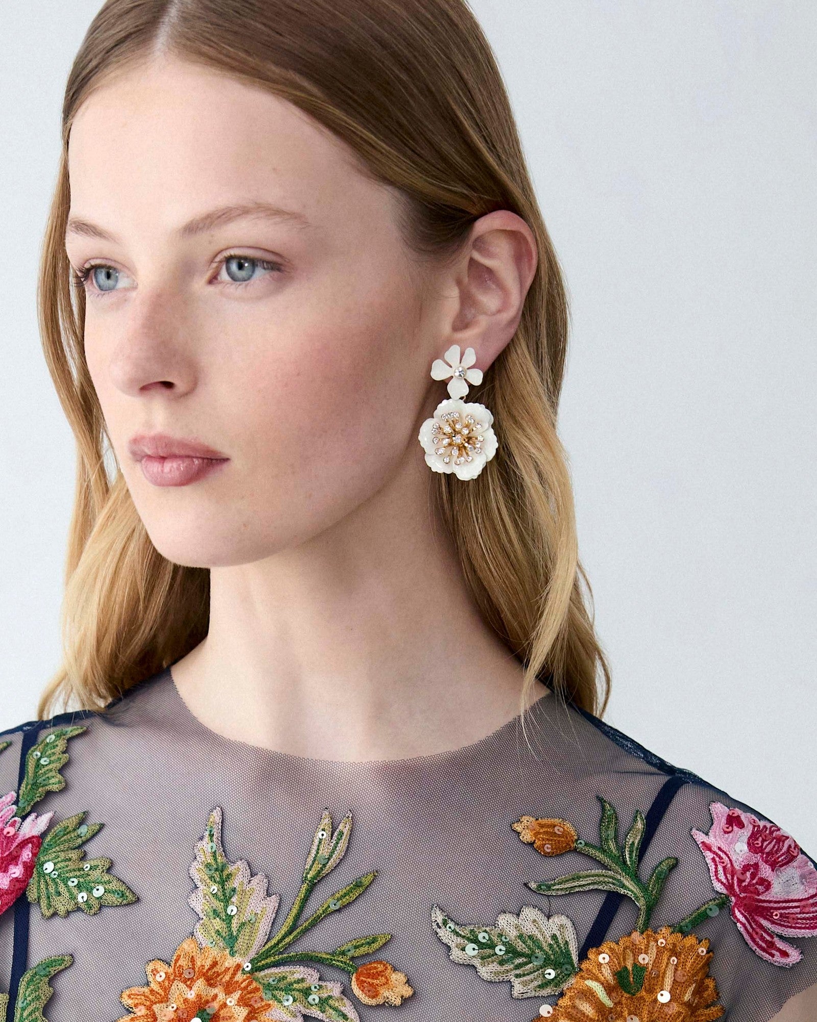 Pendientes colgantes florales