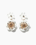 Pendientes colgantes florales color white