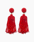 Pendientes de borla color red