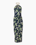 Vestido de cuello halter de jersey con estampado floral color floral