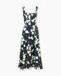 Vestido midi con estampado de rosas color floral