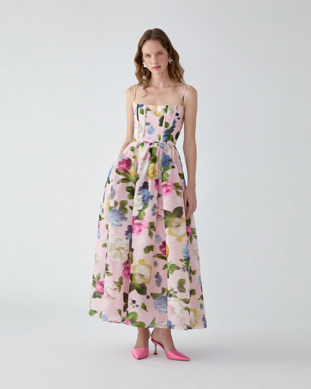 Vestido midi con estampado floral