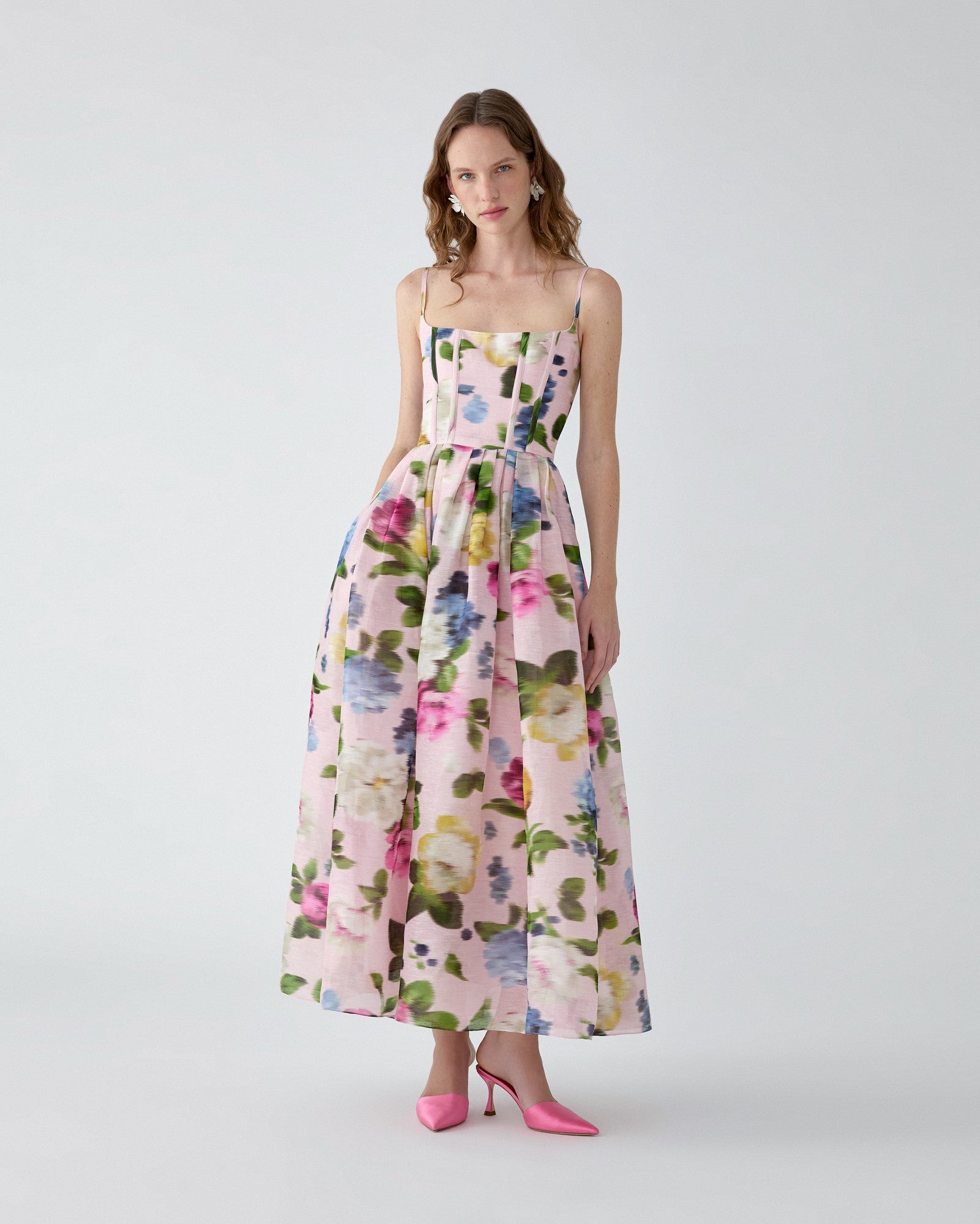 Vestido midi con estampado floral