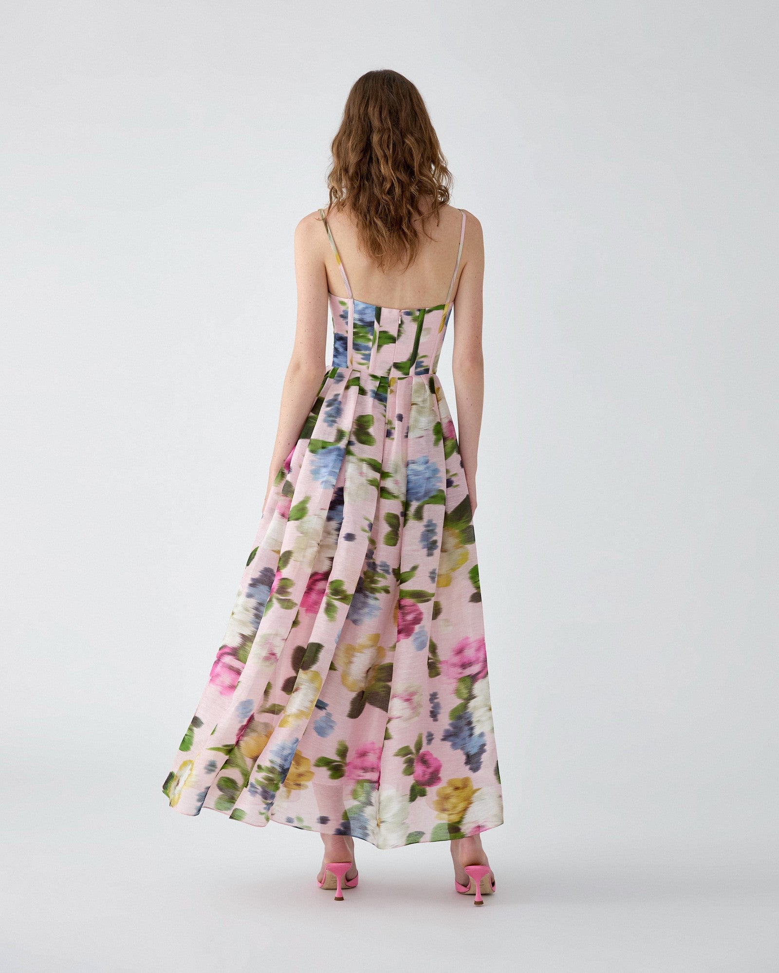 Vestido midi con estampado floral