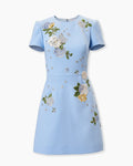 Minivestido de crepé bordado floral color floral