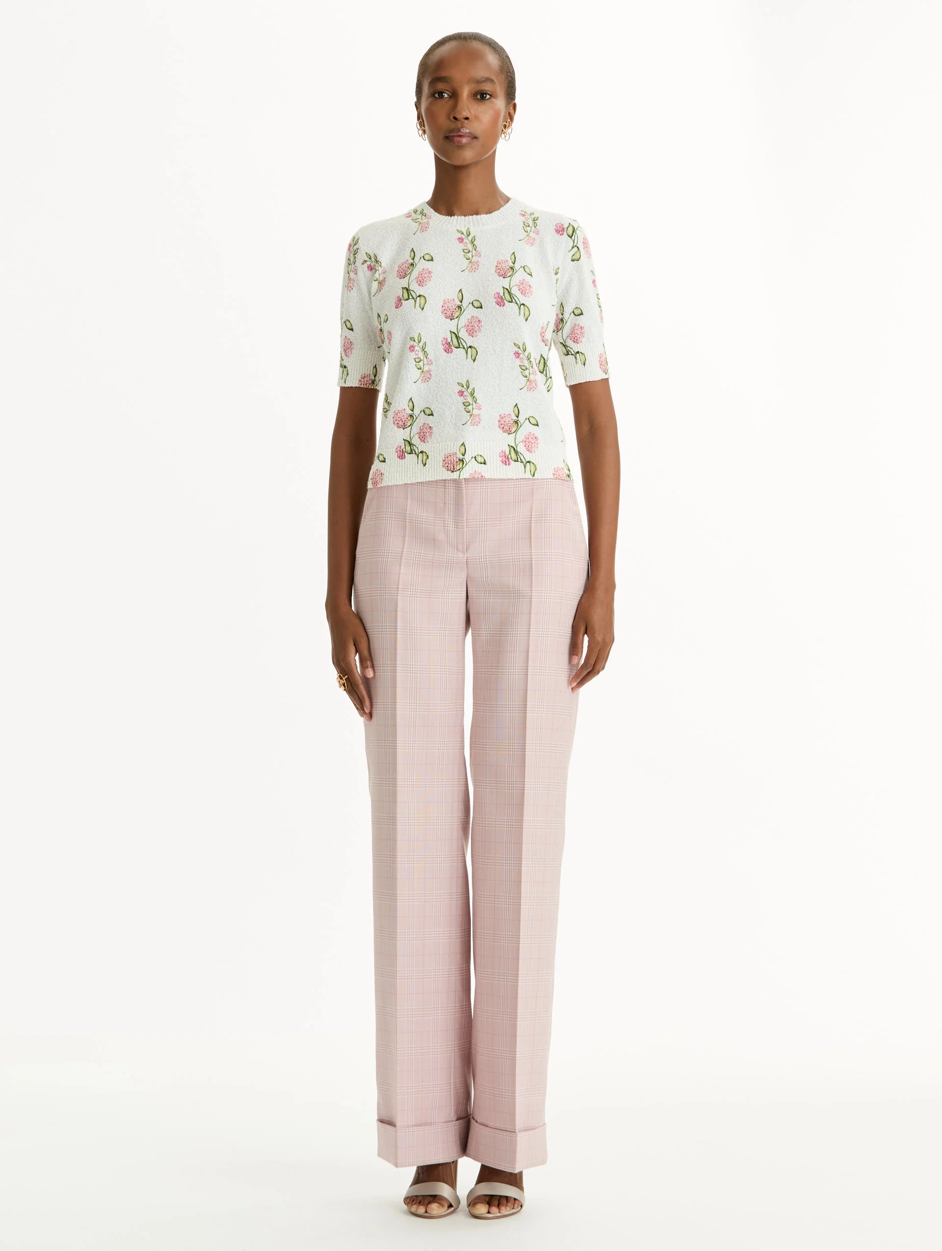 Blusa bordado con estampado floral de porcelana