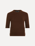 Jersey con detalle de botones color brown