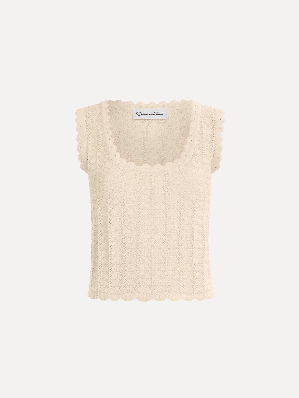 Camiseta sin mangas con tejido de punto calado