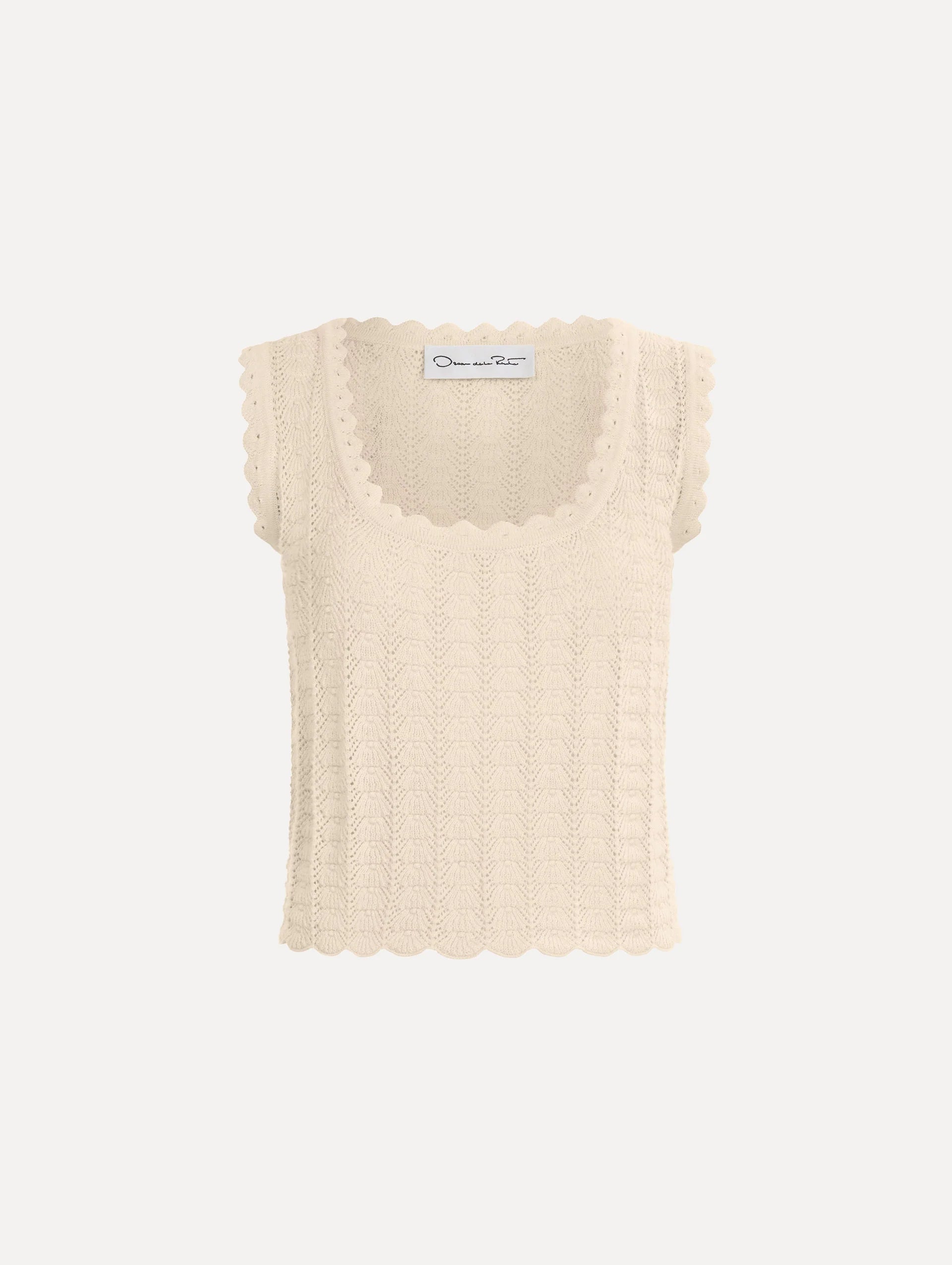 Camiseta sin mangas con tejido de punto calado