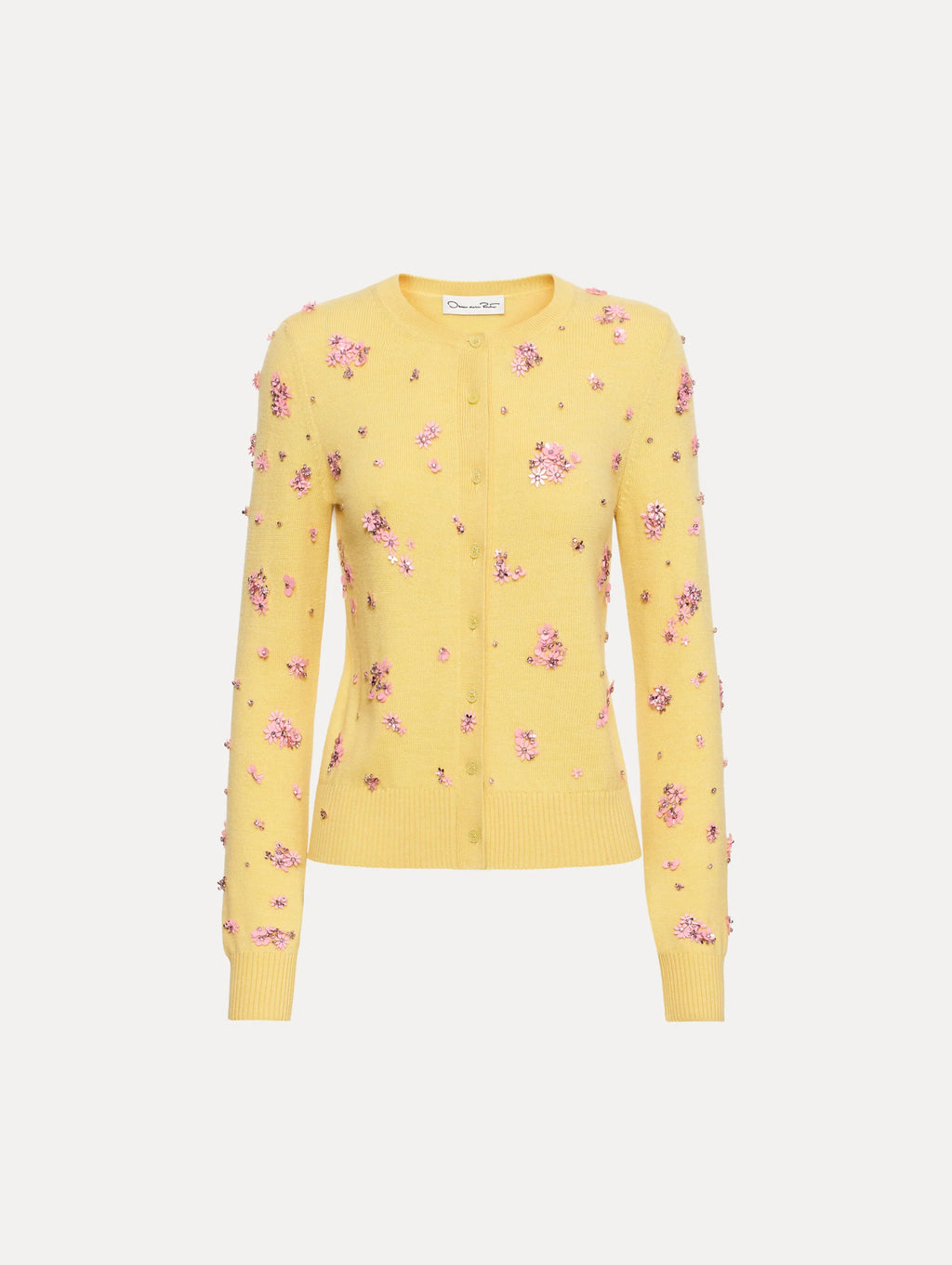 Blusa bordado con racimo de cristales color yellow; floral