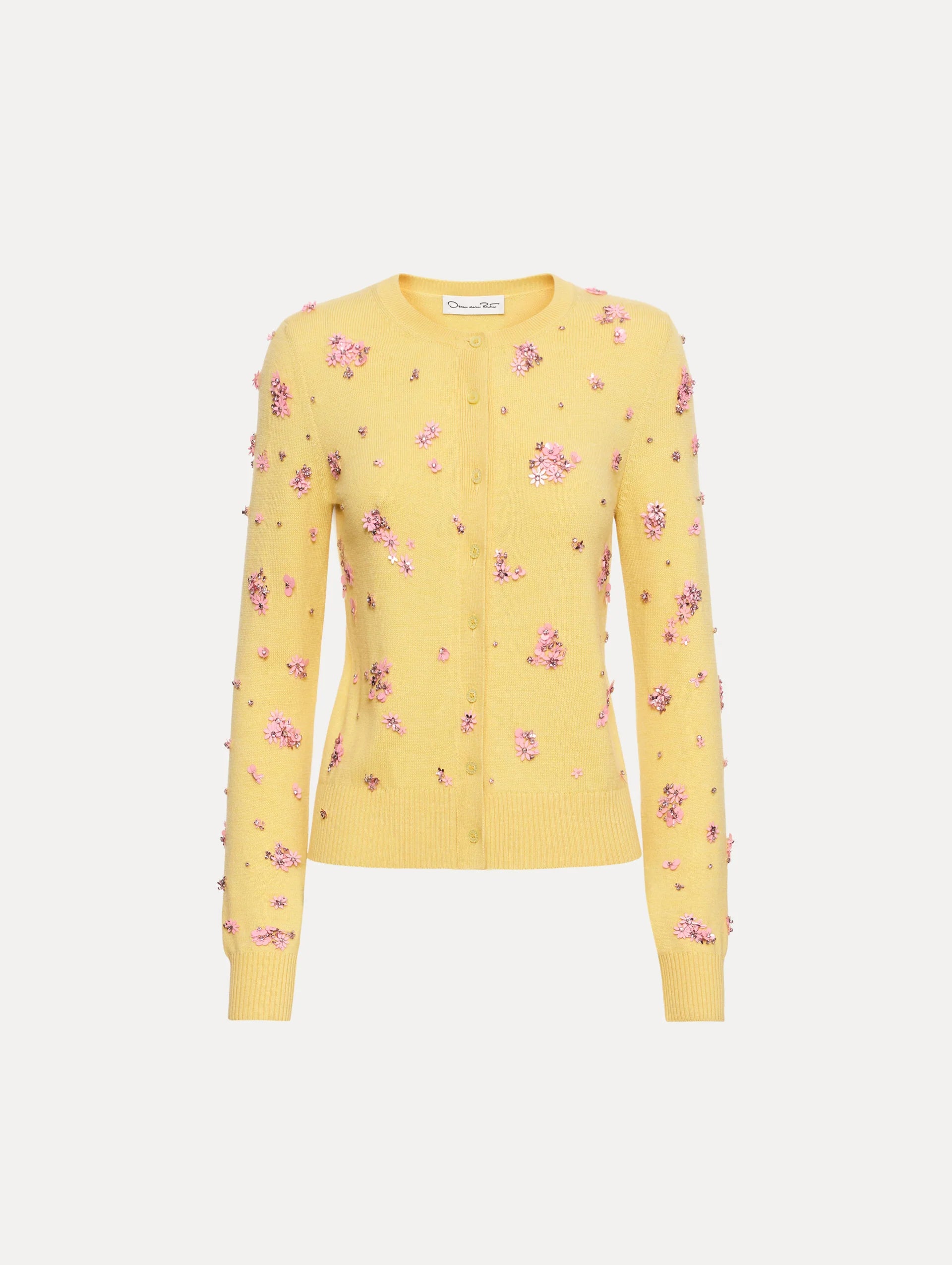 Blusa bordado con racimo de cristales color yellow; floral