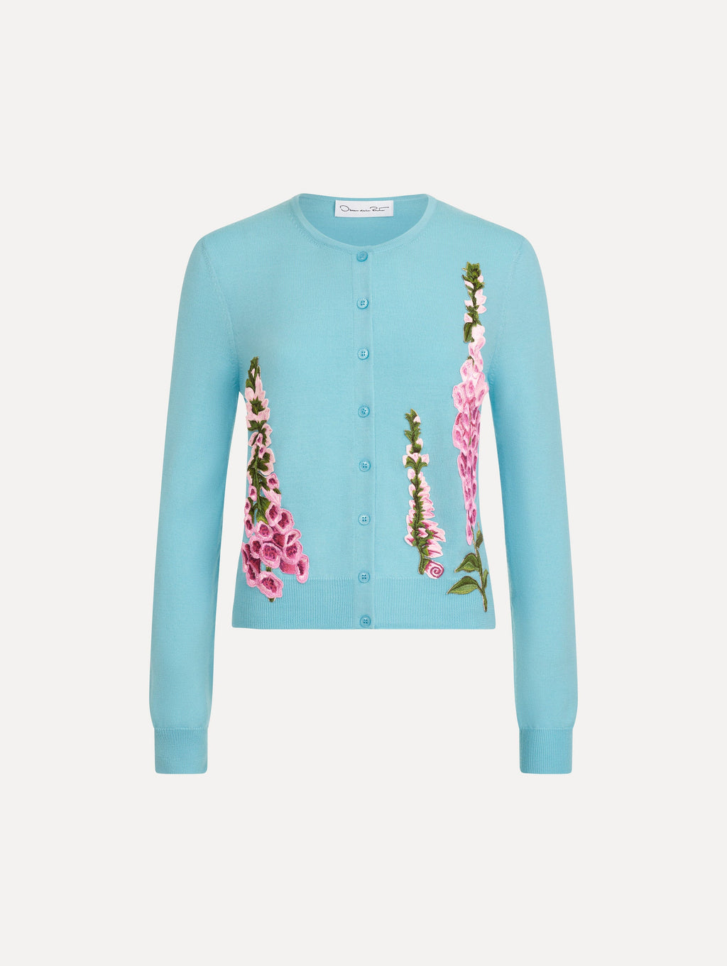 Blusa con bordado con hilo color floral; blue