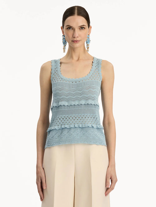 Blusa Celeste Sin Mangas
