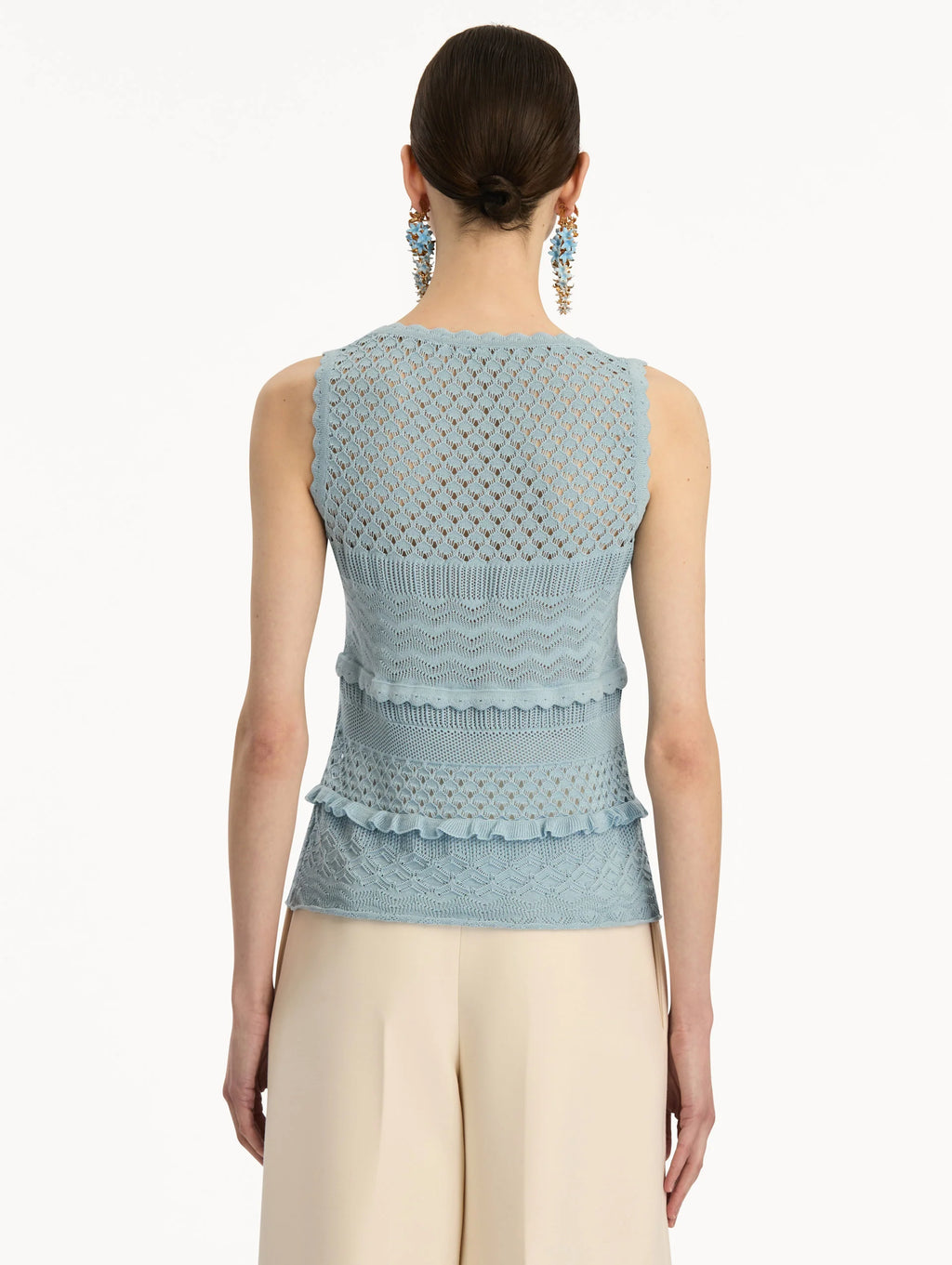Blusa Celeste Sin Mangas