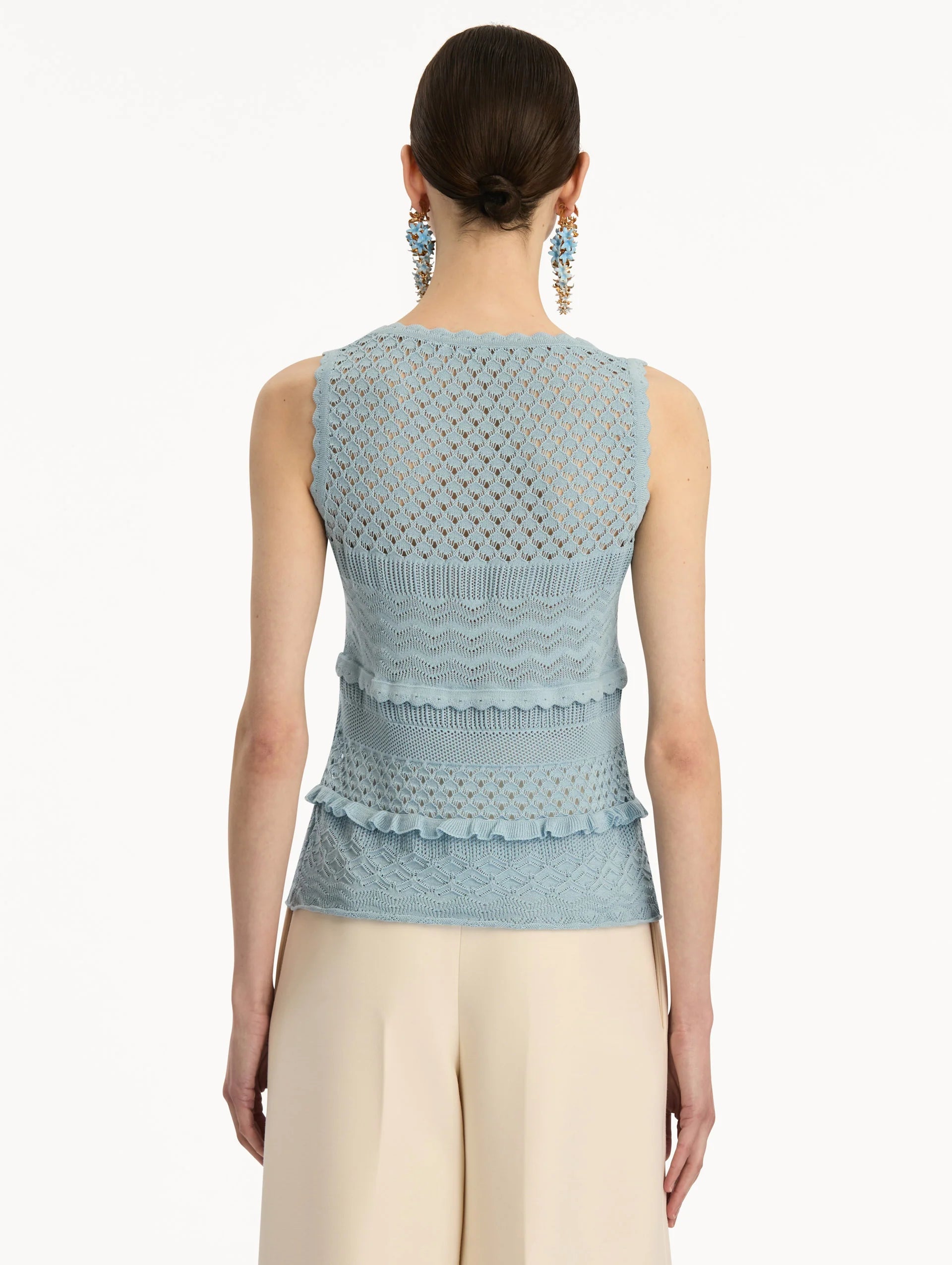 Blusa Celeste Sin Mangas