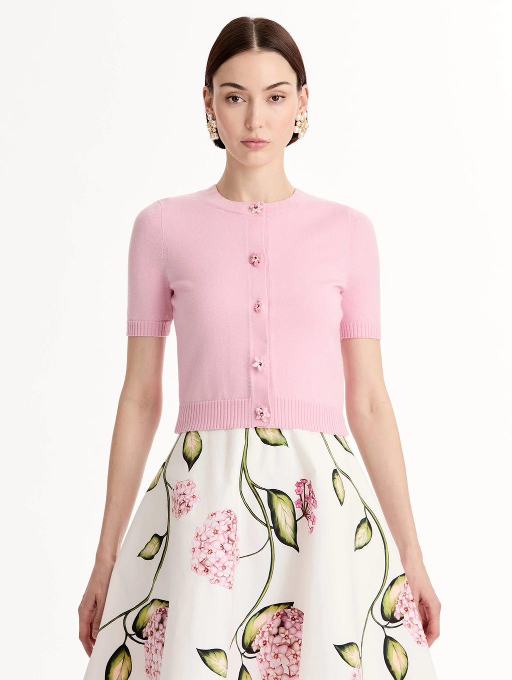 Blusa con botones florales