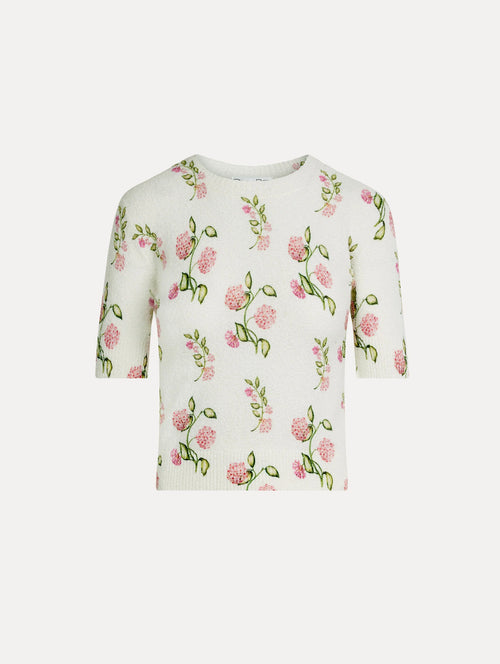 Blusa bordado con estampado floral de porcelana color floral