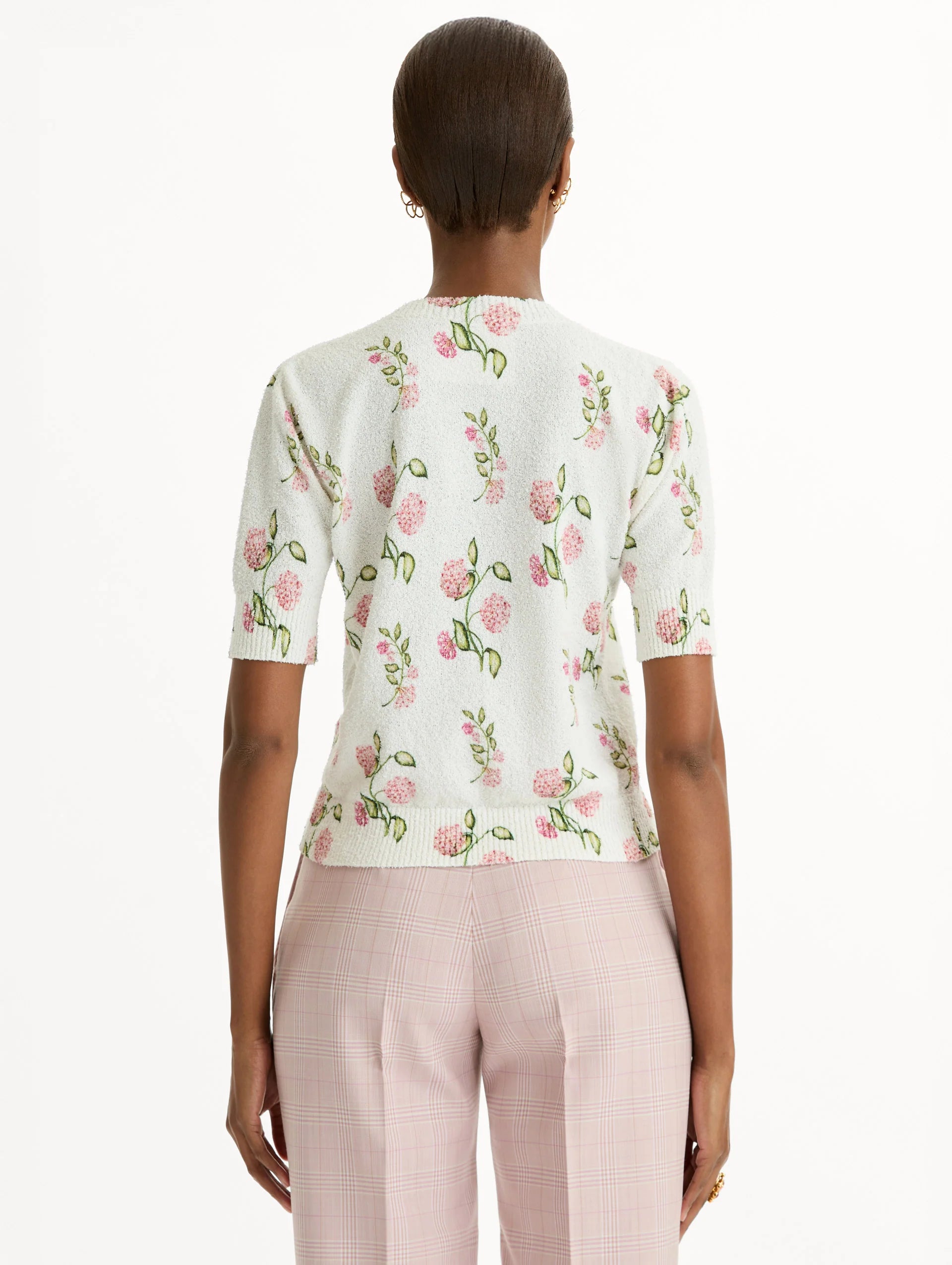Blusa bordado con estampado floral de porcelana