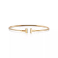 Pulsera de alambre estrecho color gold