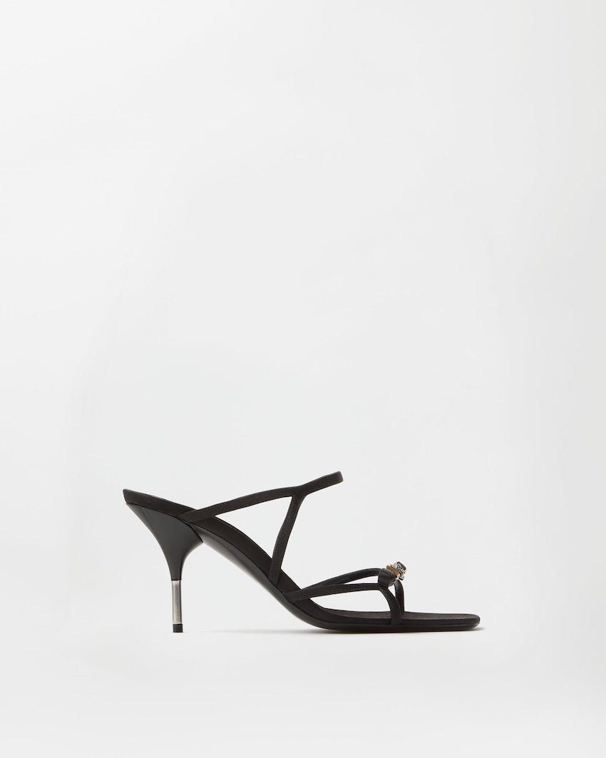 Mules de satén color black