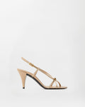 Sandalias de satén Valentina color beige