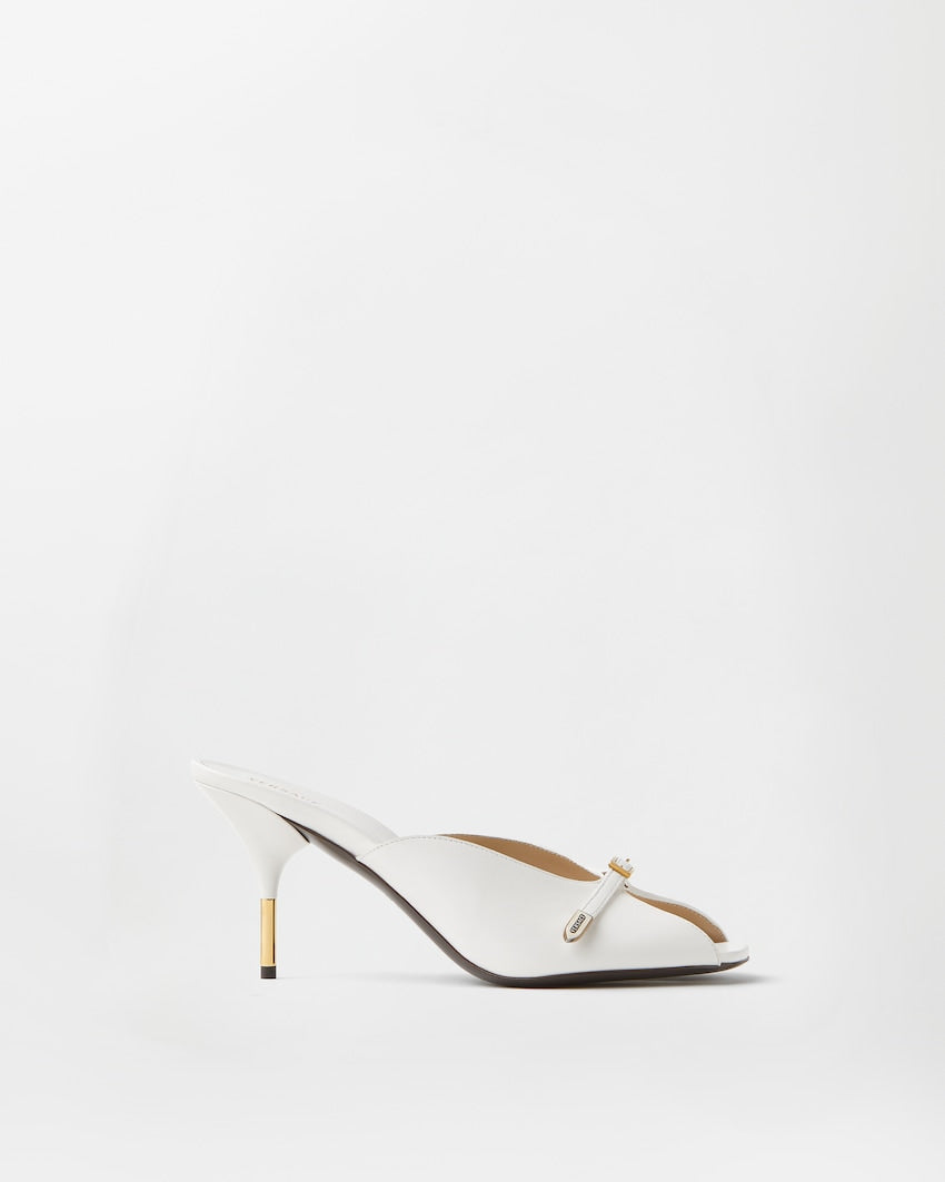 Mules de cuero color white