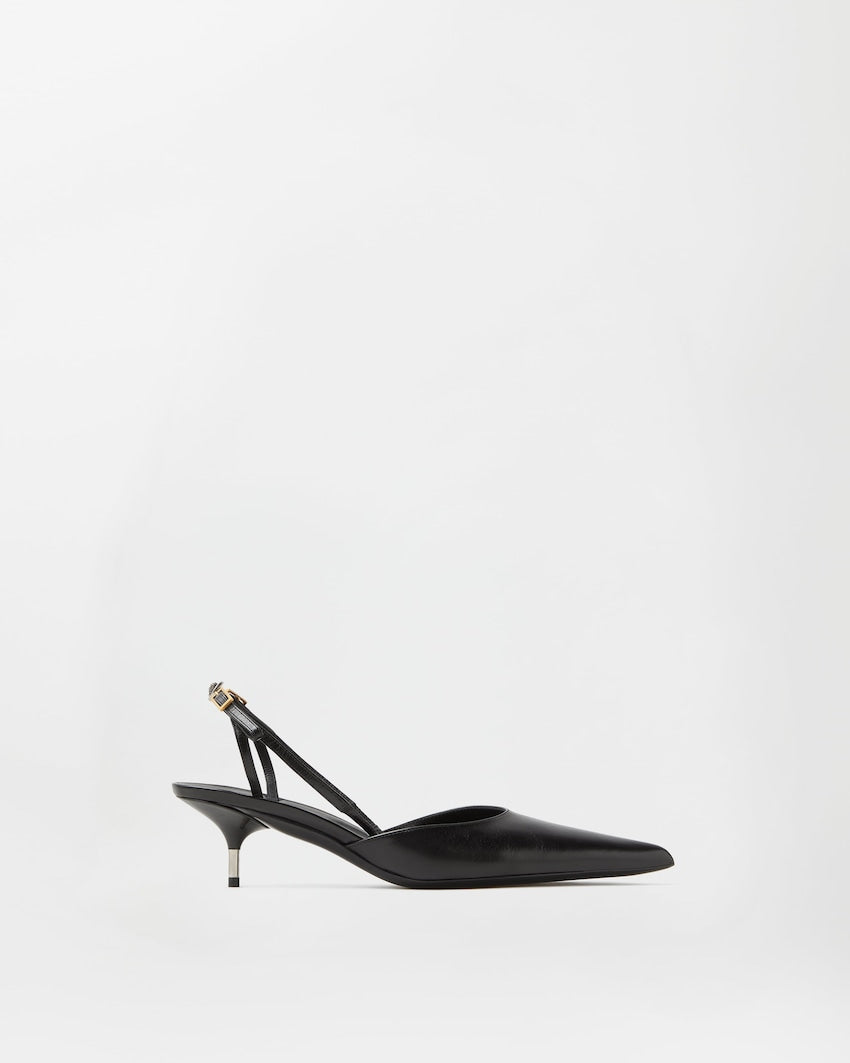 Slingbacks de cuero color black