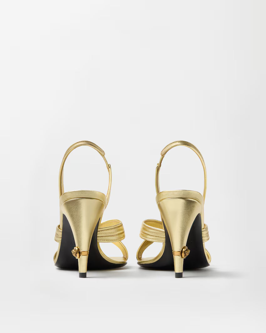 Sandalias de napa metálica