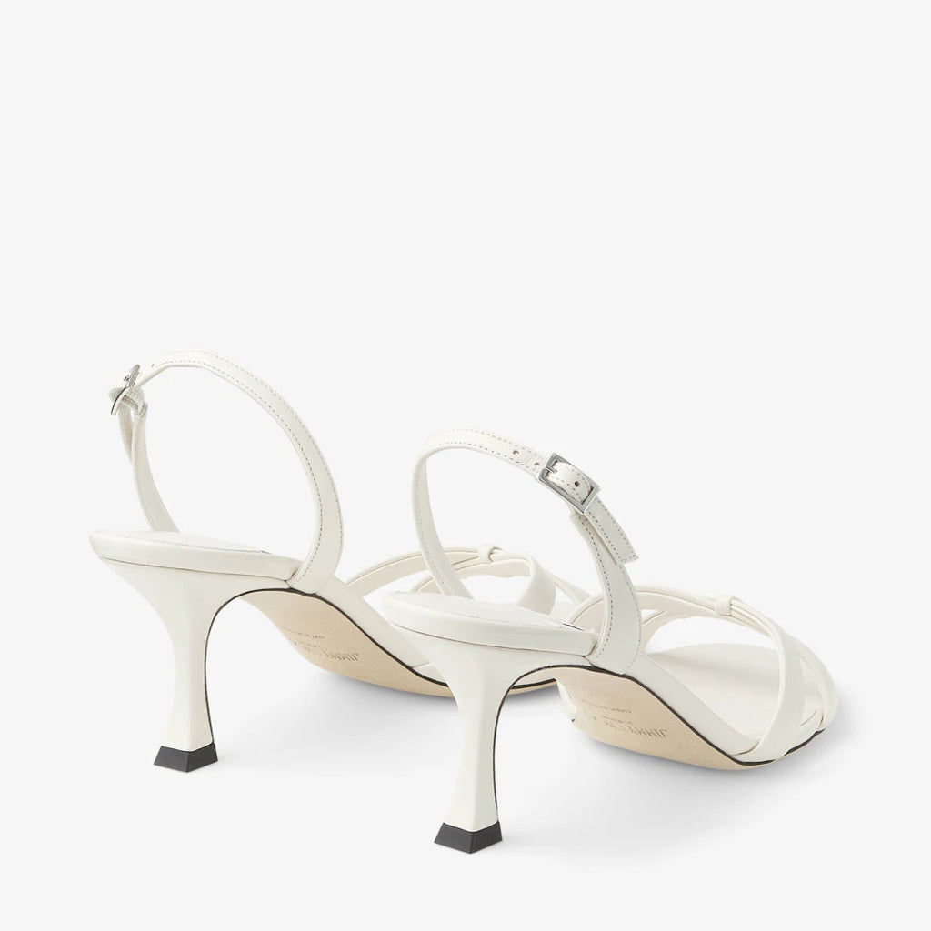 Slingback cruzado de cuero Latte Nappa