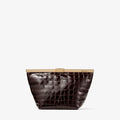 Bolso de mano de cuero color brown; black