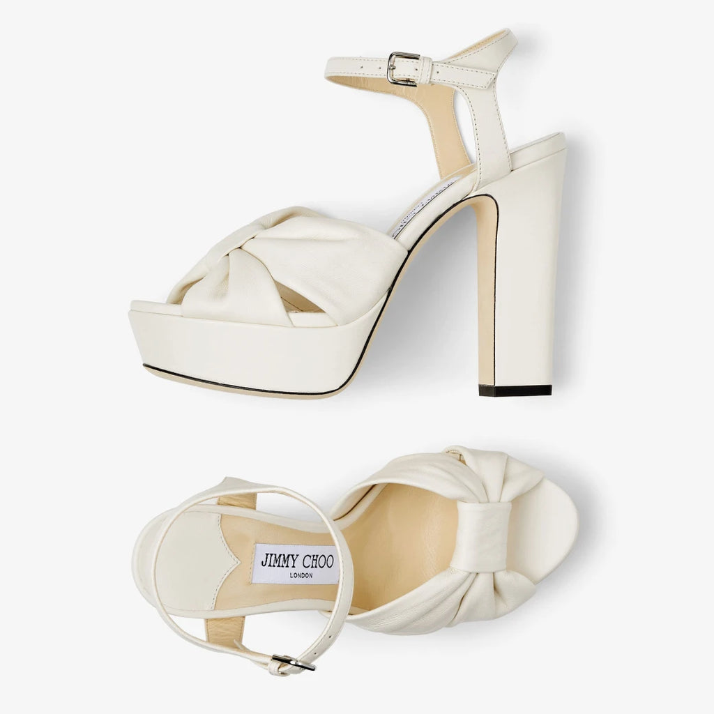 Sandalias de plataforma de cuero Latte