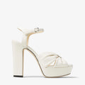 Sandalias de plataforma de cuero Latte color white; beige