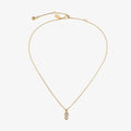 Colgante de metal dorado con perla y cristal color gold