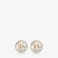 Tachuelas de perlas color gold; white